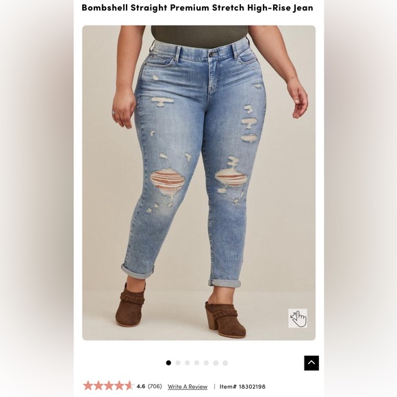 EUC, Sz 26, TORRID BOMBSHELL STRAIGHT PREMIUM JEAN - Picture 1 of 3
